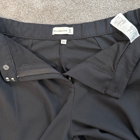 Abercrombie & Fitch Black Sloane Tailored Wide-Leg Pants Curve Love SZ 33/16 R - Picture 6 of 11